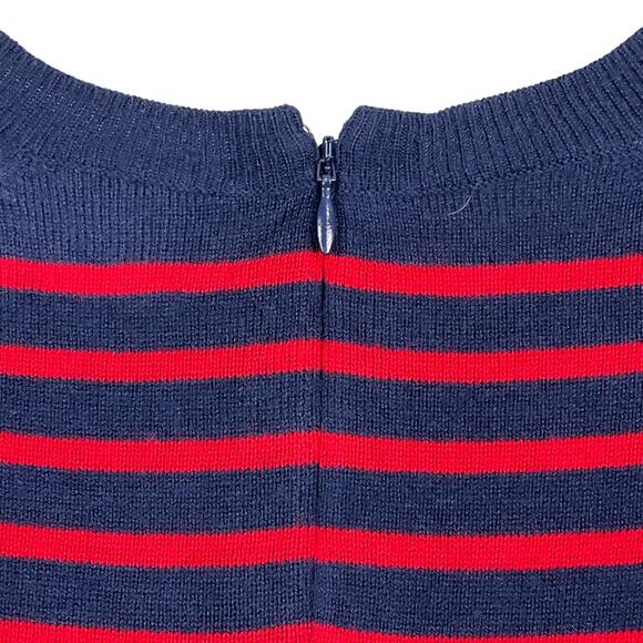 Vineyard Vines Womens Cashmere Striped Sweater Crewneck Deep Bay Red Blue sz XS - Picture 5 of 9